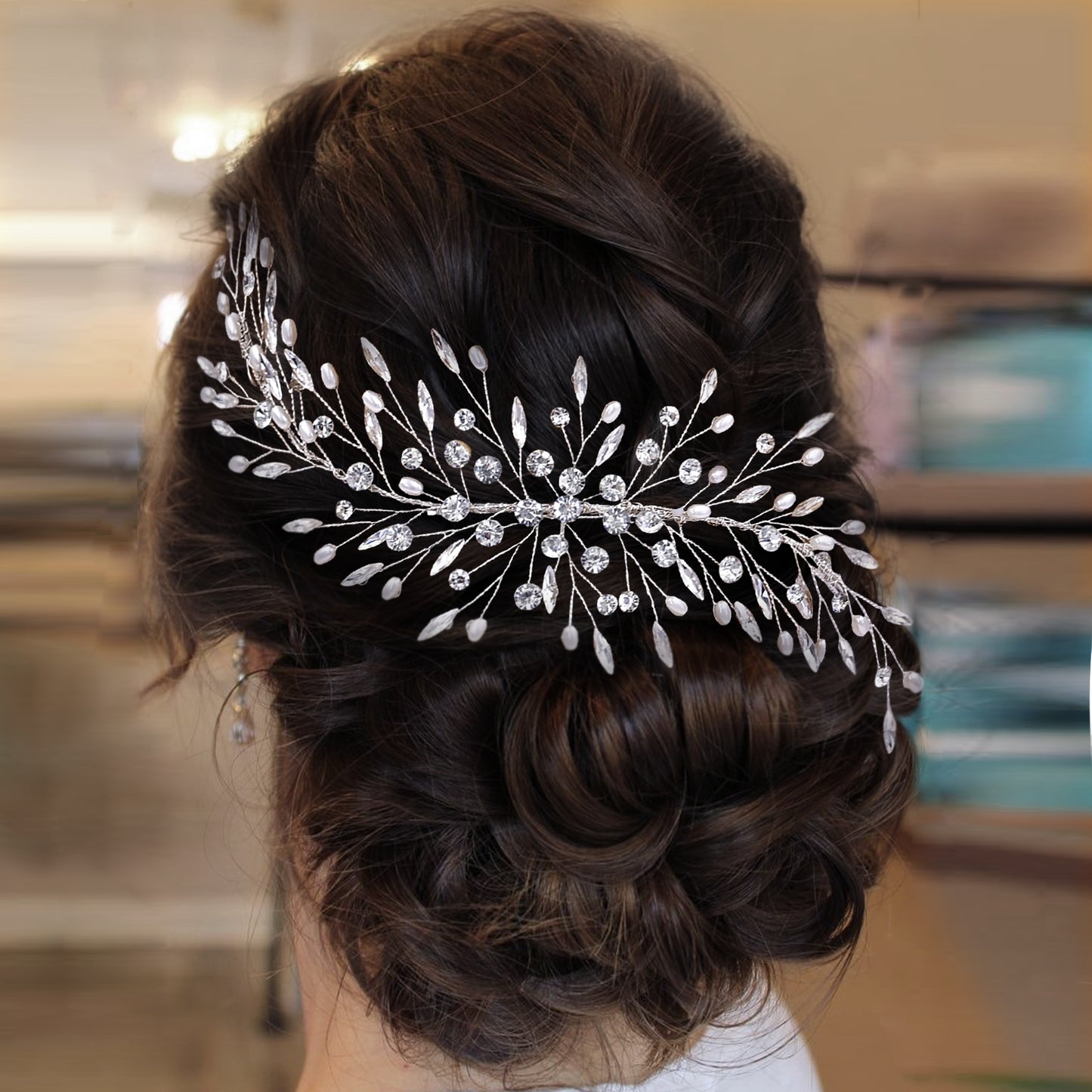 BRIDELLA BHP546 Bridal Comb Wedding Hair Accessories Shiny Rhinestone Woman Headpiece with Comb Bride Hair Clip Bridesmaid Tiara