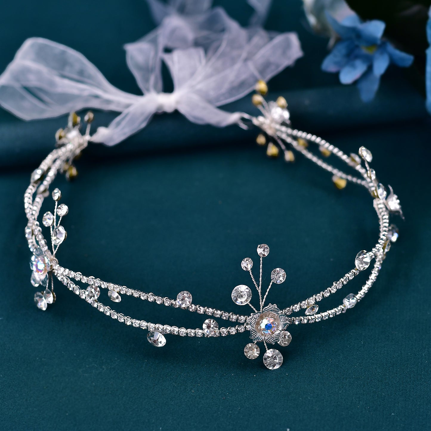 BRIDELLA BHP548 Forehead Bridal Headband Wedding Hair Accessories Crystal Bride Hair Vine Headband Woman Headwear Ornaments