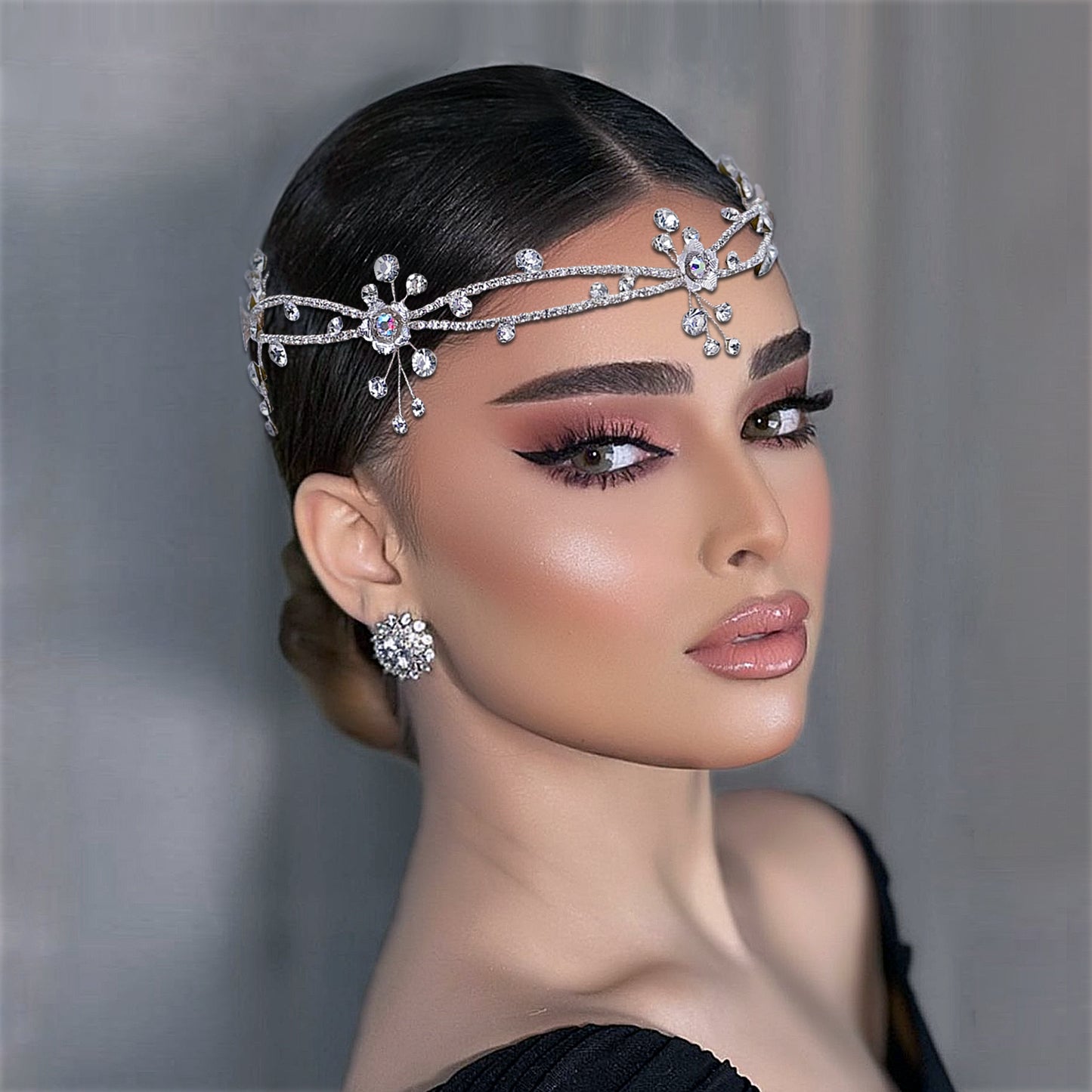 BRIDELLA BHP548 Forehead Bridal Headband Wedding Hair Accessories Crystal Bride Hair Vine Headband Woman Headwear Ornaments