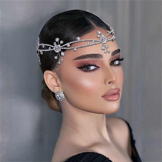 BHP548-S silver rhinestone headband
