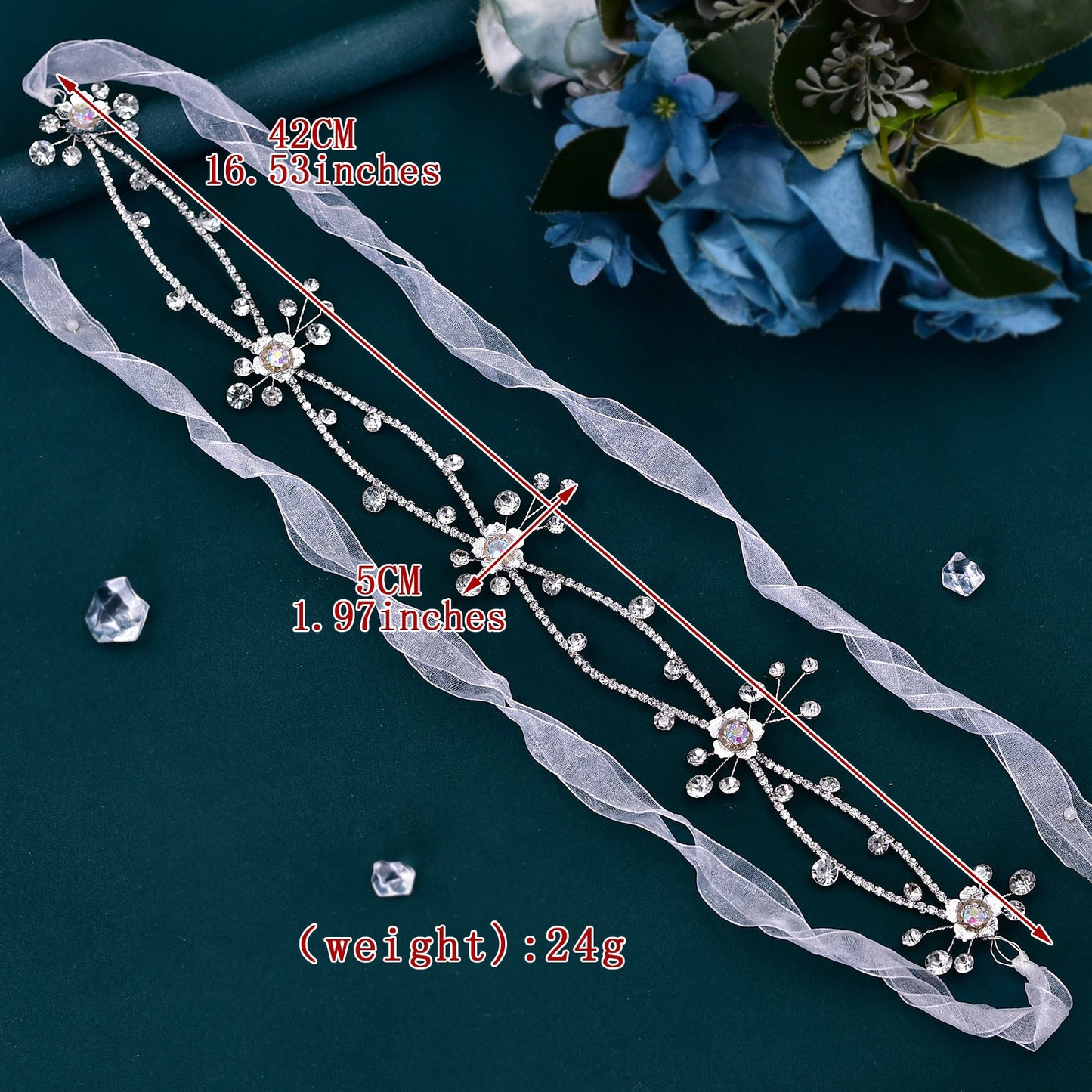 BRIDELLA BHP548 Forehead Bridal Headband Wedding Hair Accessories Crystal Bride Hair Vine Headband Woman Headwear Ornaments