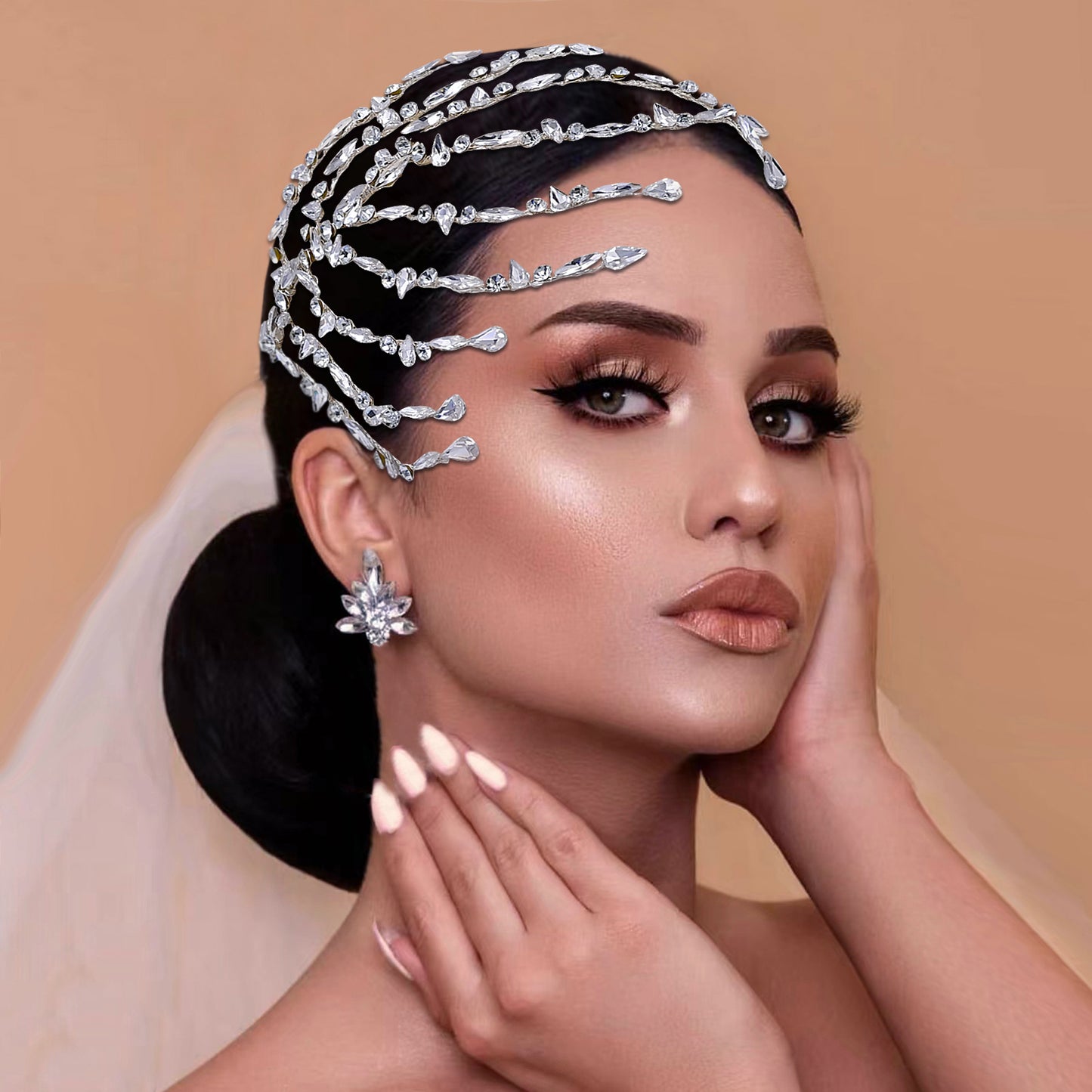 BRIDELLA BHP575  Fashion Bridal Head Piece Rhinestone Woman Headband Wedding Hair Accessories Bridesmaid Bride Headwear for Party
