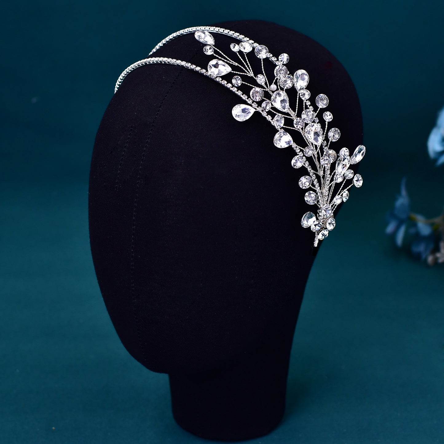 BRIDELLA BHP584 Rhinestone Bridal Headband Wedding Hair Accessories Brides Headpiece Women Girl Hair Hoop Bridesmaids Tiara
