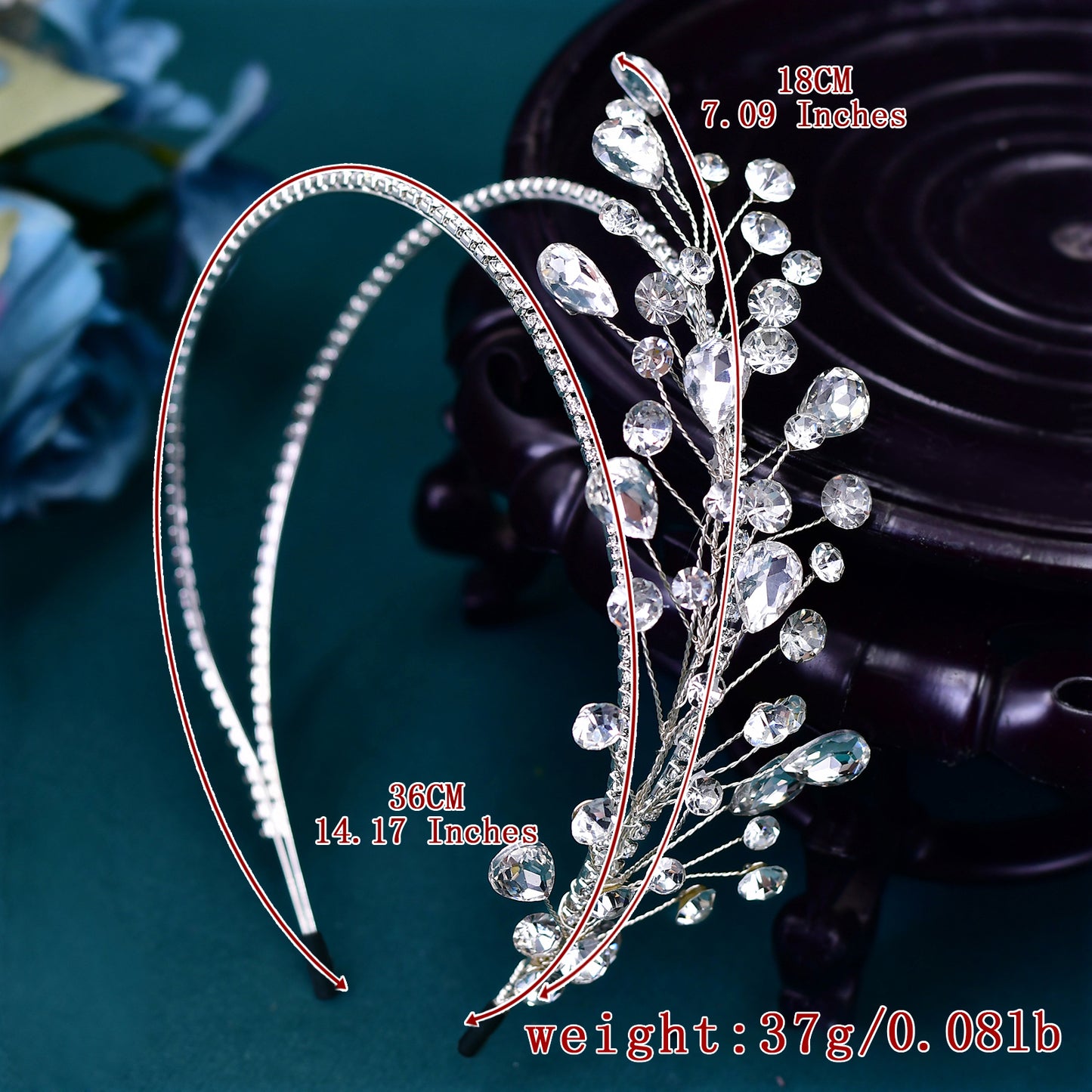 BRIDELLA BHP584 Rhinestone Bridal Headband Wedding Hair Accessories Brides Headpiece Women Girl Hair Hoop Bridesmaids Tiara