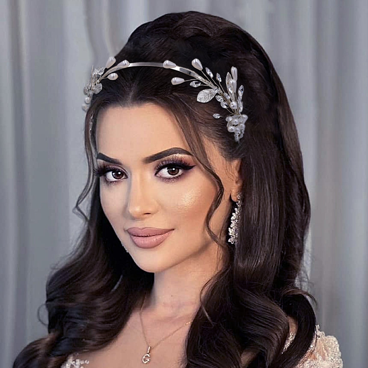 BRIDELLA BHP586 Pearl Headband for Woman Bridal Tiara Wedding Hair Accessories Party Girl Bridesmaid Headdress Bride Headpiece