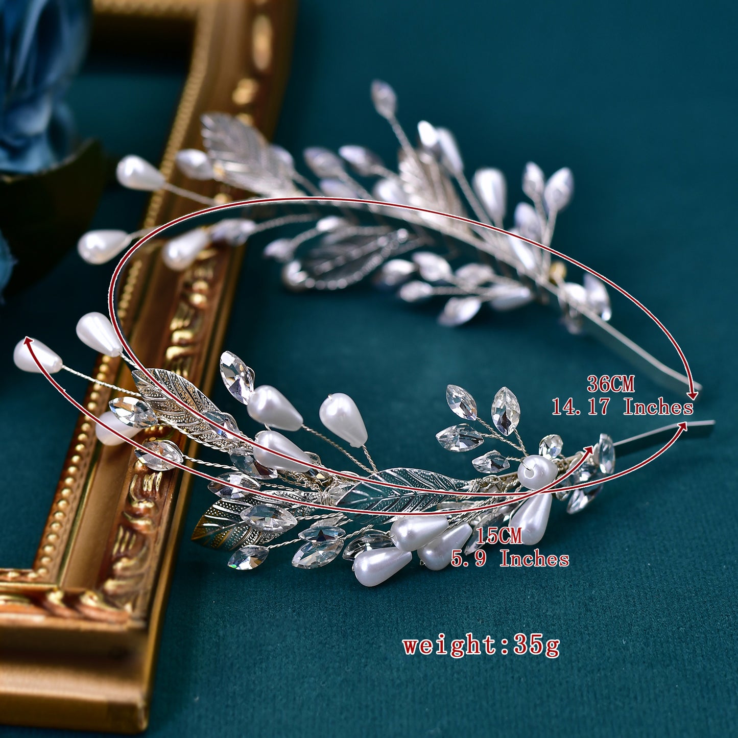 BRIDELLA BHP586 Pearl Headband for Woman Bridal Tiara Wedding Hair Accessories Party Girl Bridesmaid Headdress Bride Headpiece