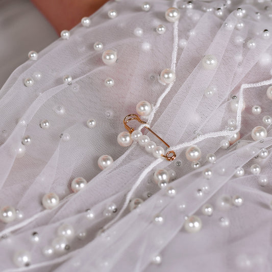 MG39-I ivory pearl mesh shawl