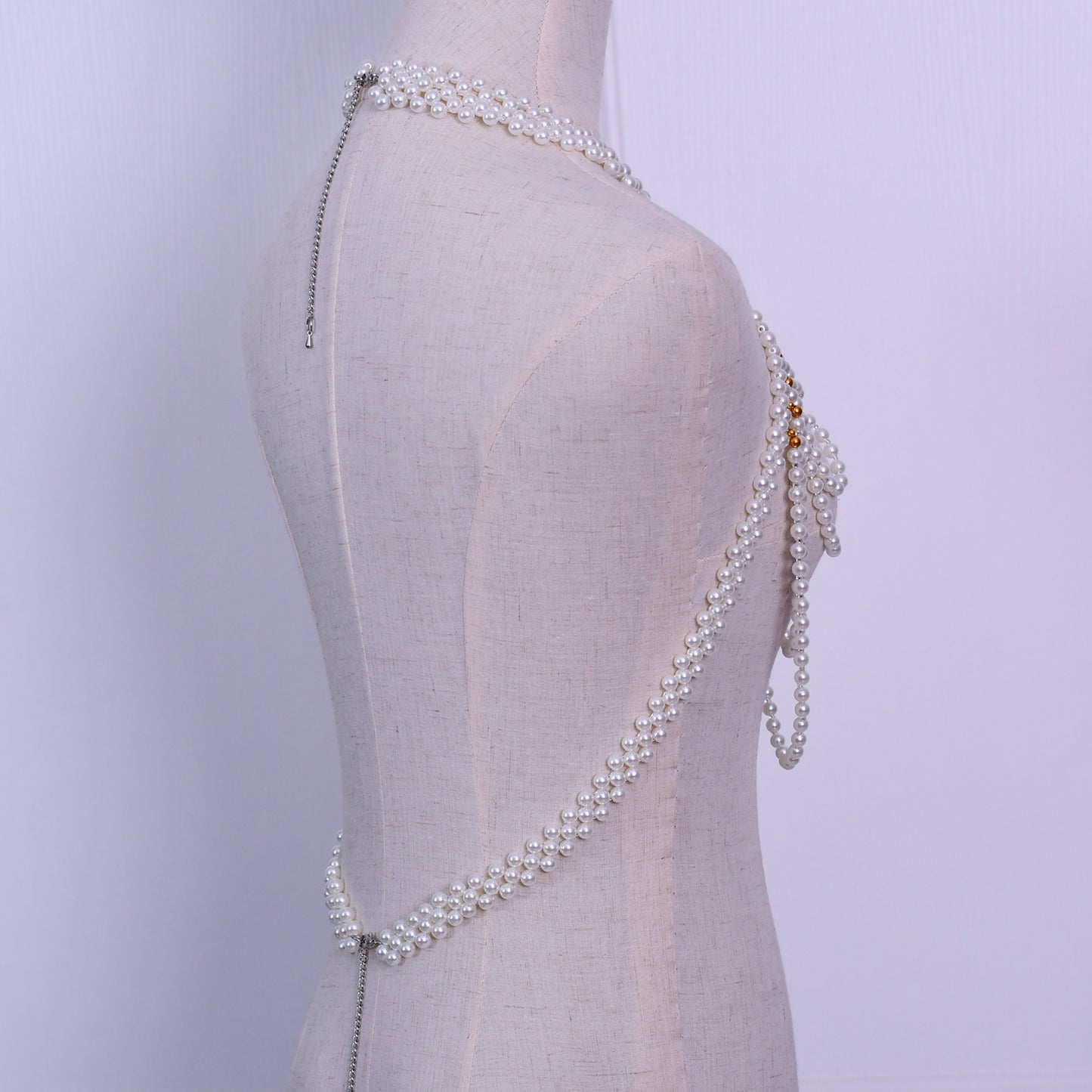 BRIDELLA BVG49 Luxury Sexy Fitted Jewelry Bridal Multi-Layer Pearl Wedding Jacket Women's Cape Top