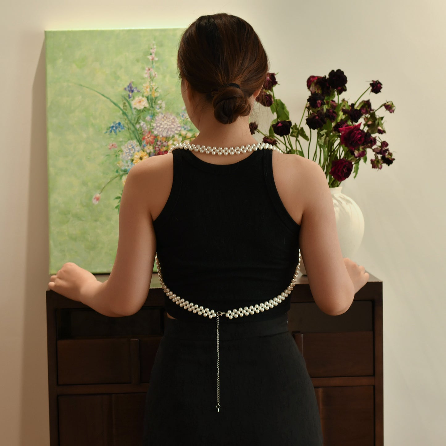 BRIDELLA BVG58 Exquisite Women's Handmade Beaded Tassel Shawl Bridal Wedding Party Decoration Removable