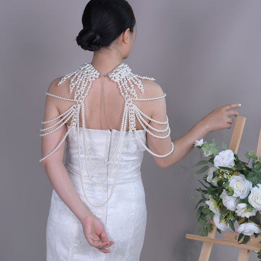 VG39 ivory pearl shawl