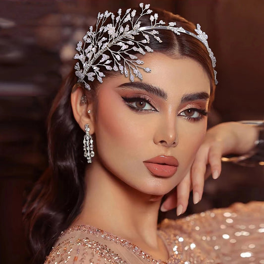 BRIDELLA BHP595 Crystal Bridal Headdress Beaded Headband Wedding Hair Accessories Bride Headdress Women Hairbands for Party