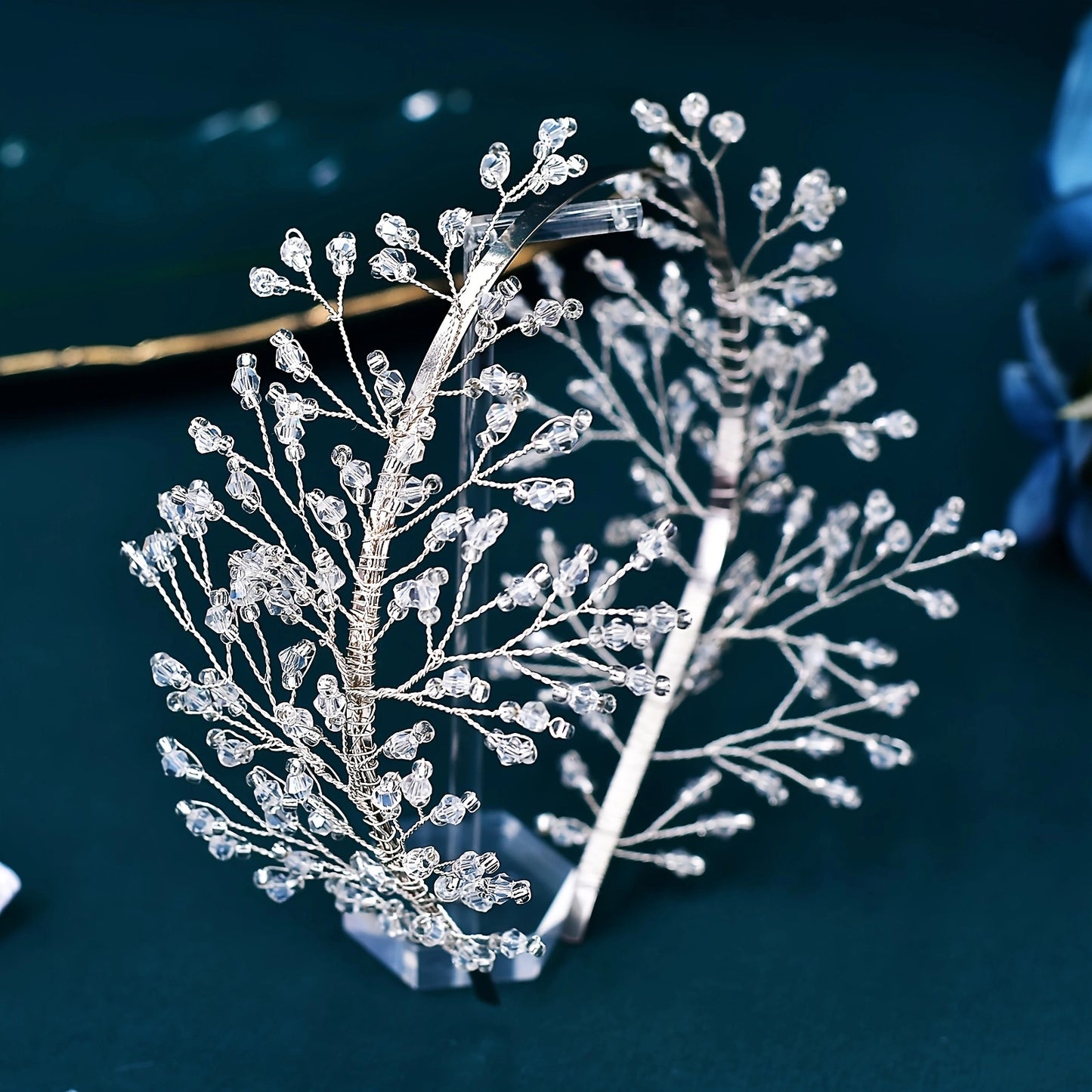 BRIDELLA BHP595 Crystal Bridal Headdress Beaded Headband Wedding Hair Accessories Bride Headdress Women Hairbands for Party