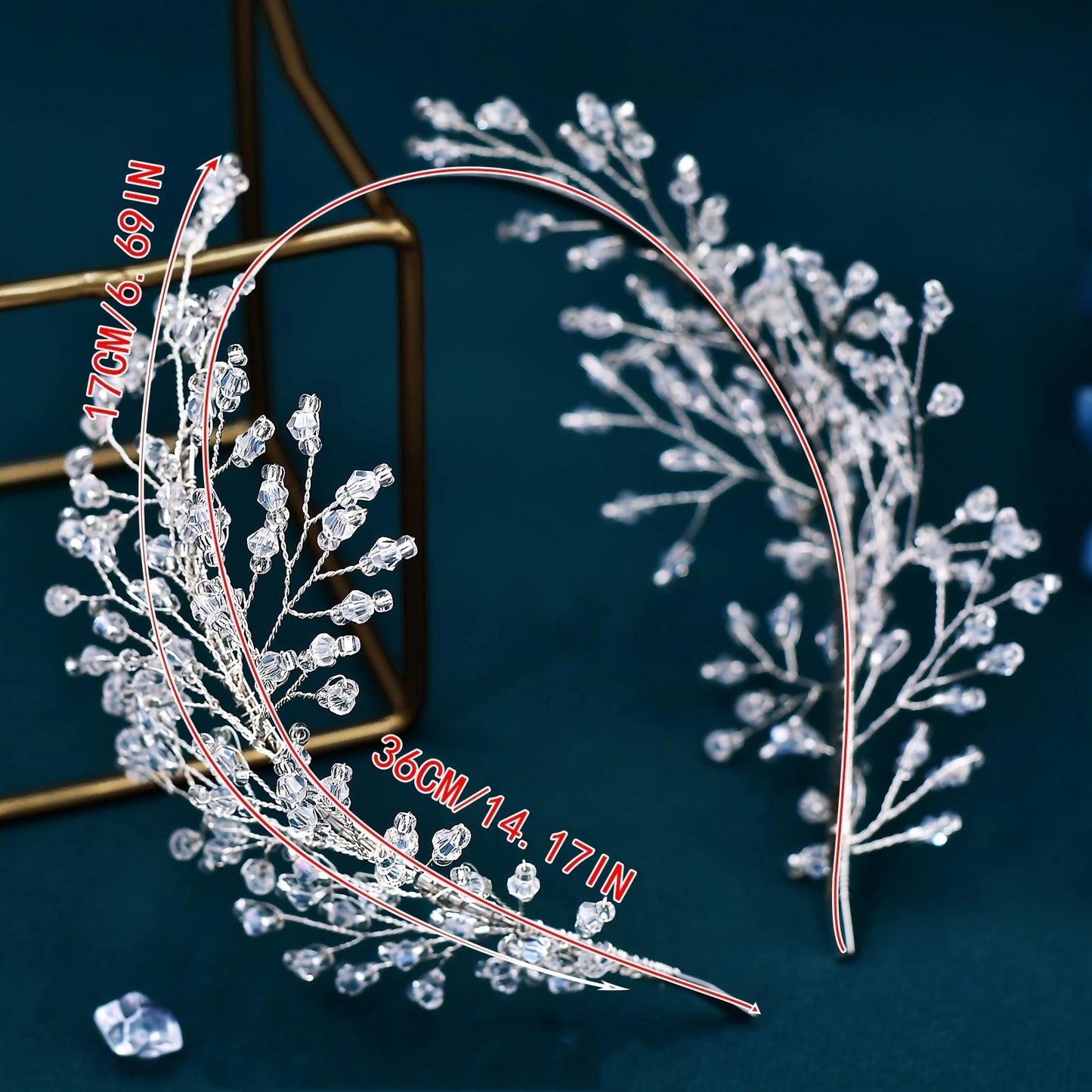 BRIDELLA BHP595 Crystal Bridal Headdress Beaded Headband Wedding Hair Accessories Bride Headdress Women Hairbands for Party