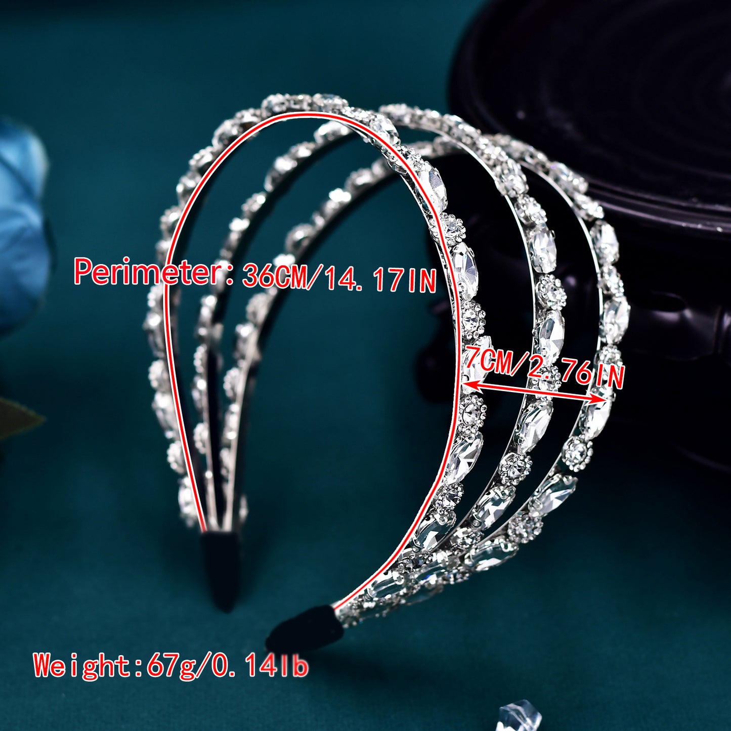 BRIDELLA BHP597 Sparking Rhinestone Wedding Headband  Hair Hoop Multi layer Crystal Bridal Headpiece Wedding Hair Accessories Party Tiara