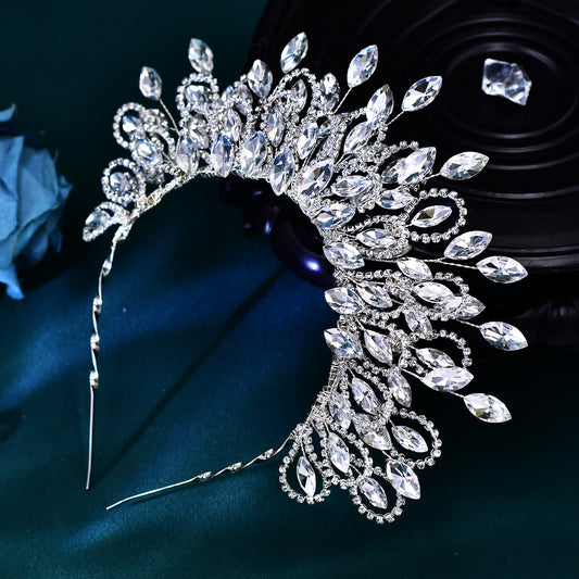 BHP616-S silver rhinestone crown