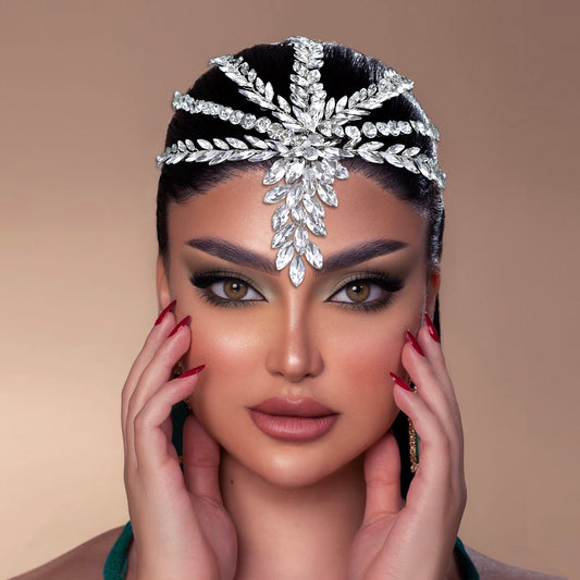 BRIDELLA BHP623  Rhinestone Forehead Piece Fashion Crystal for Bridal Headpiece Wedding Headpiece Bridesmaids