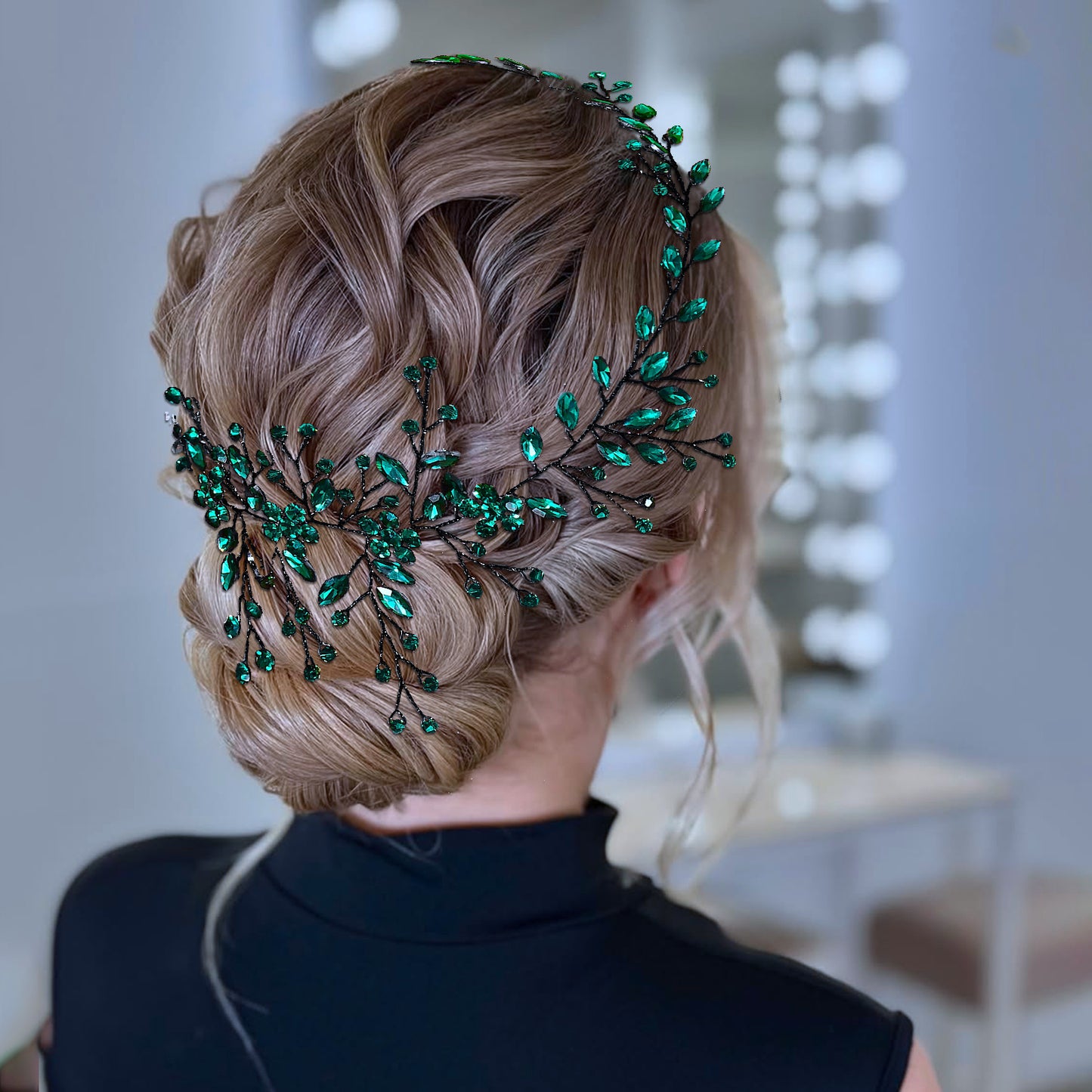 BRIDELLA BHP65 Handmade Rhinestone Woman Headband Bride Wedding Hair Accessories Head Jewelry Bridal Headpieces with Organza