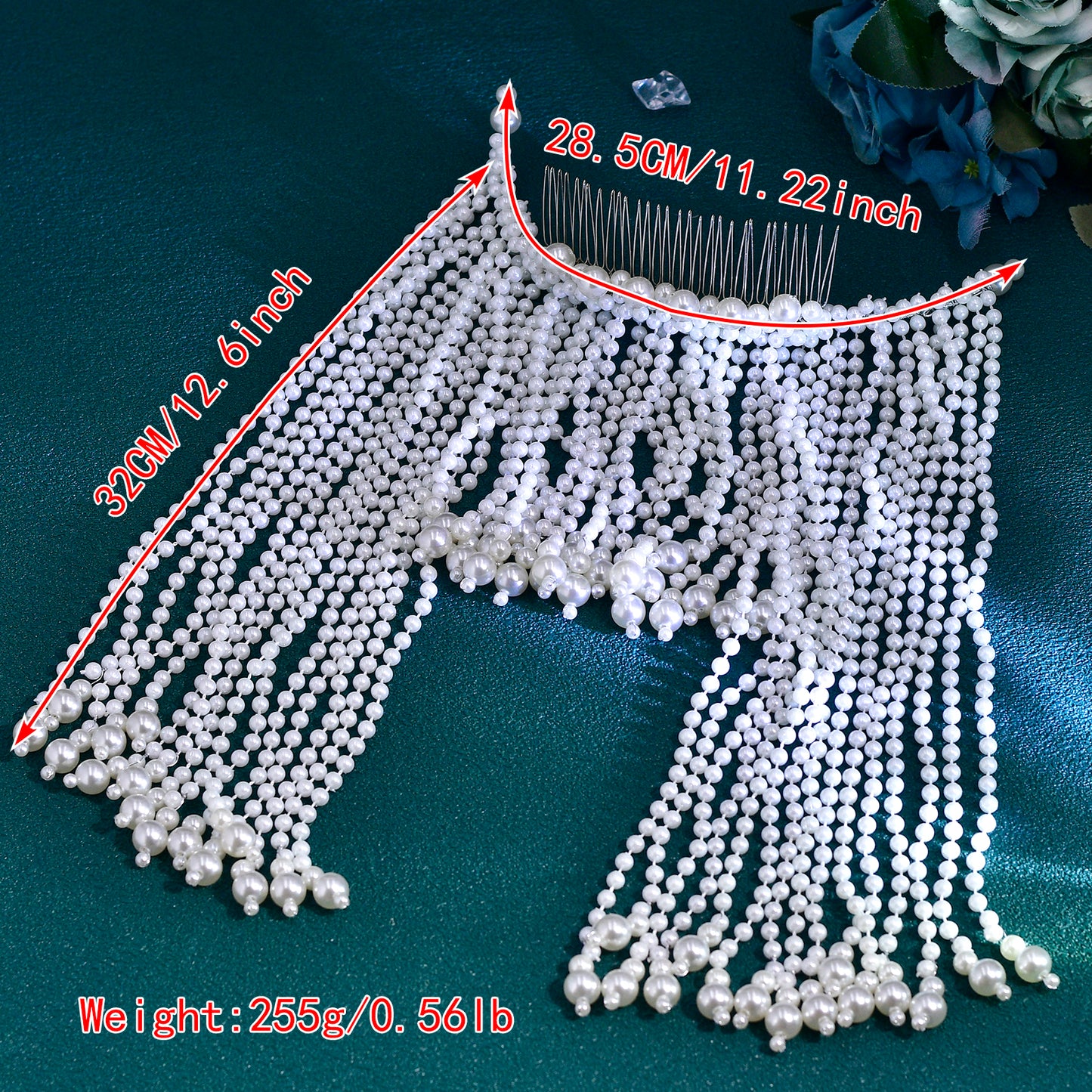 BRIDELLA BHP751 Fashion Pearl Tassel Headpiece Wedding Hair Accessories Jewelry Elegant Bridal Head Chain Women Prom Headband