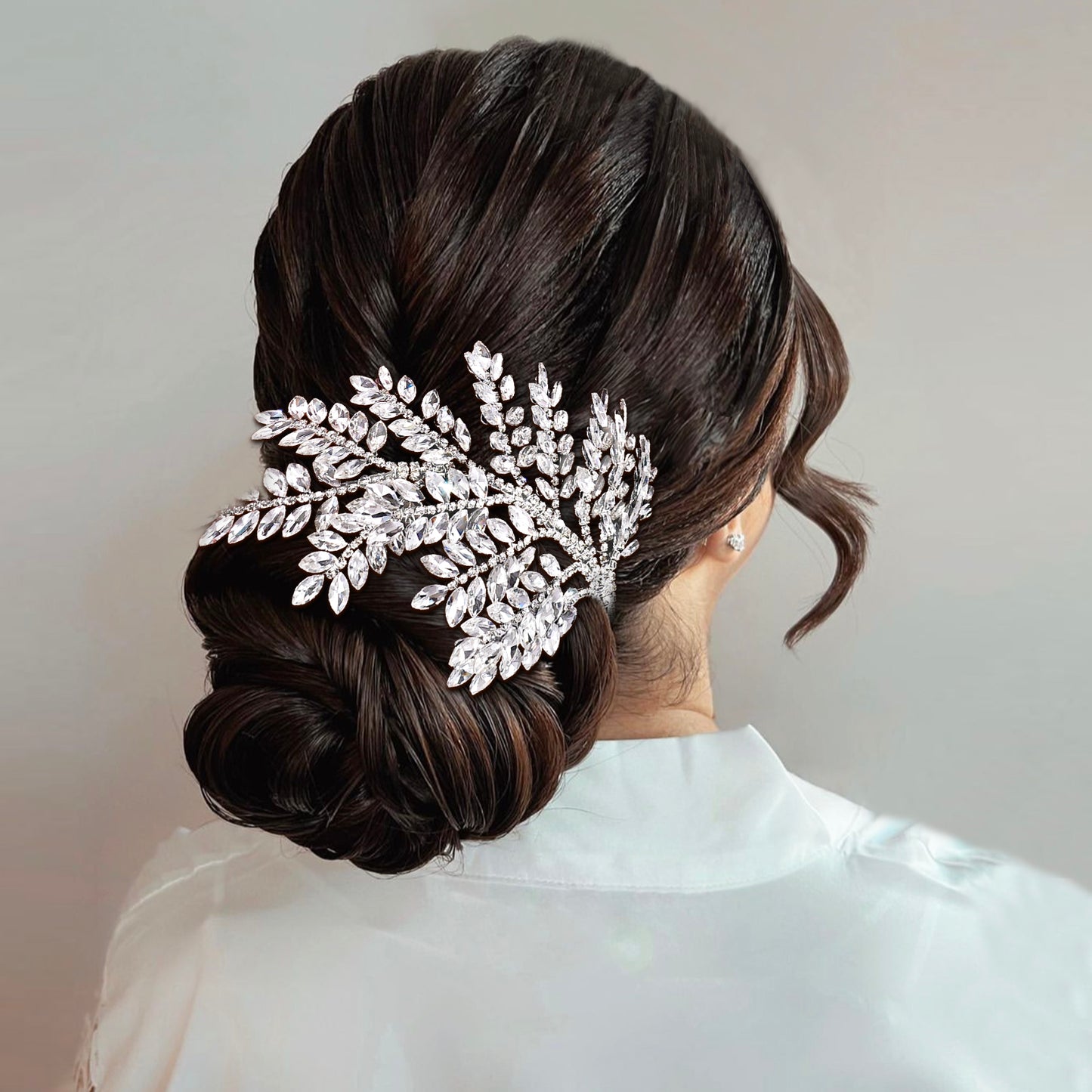 BRIDELLA BHP759 Red Trendy Rhinestone Bride Headband Green Wedding Tiara Shiny Wedding Hair Accessories Ladies Handmade Silvery Tiara Holiday Gifts