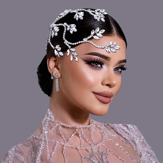 BRIDELLA BHP798 Fashion Bride Hair Pieces Bling Rhinestone Wedding Headband Hair Accessories Women Banquet Headpieces Tiara