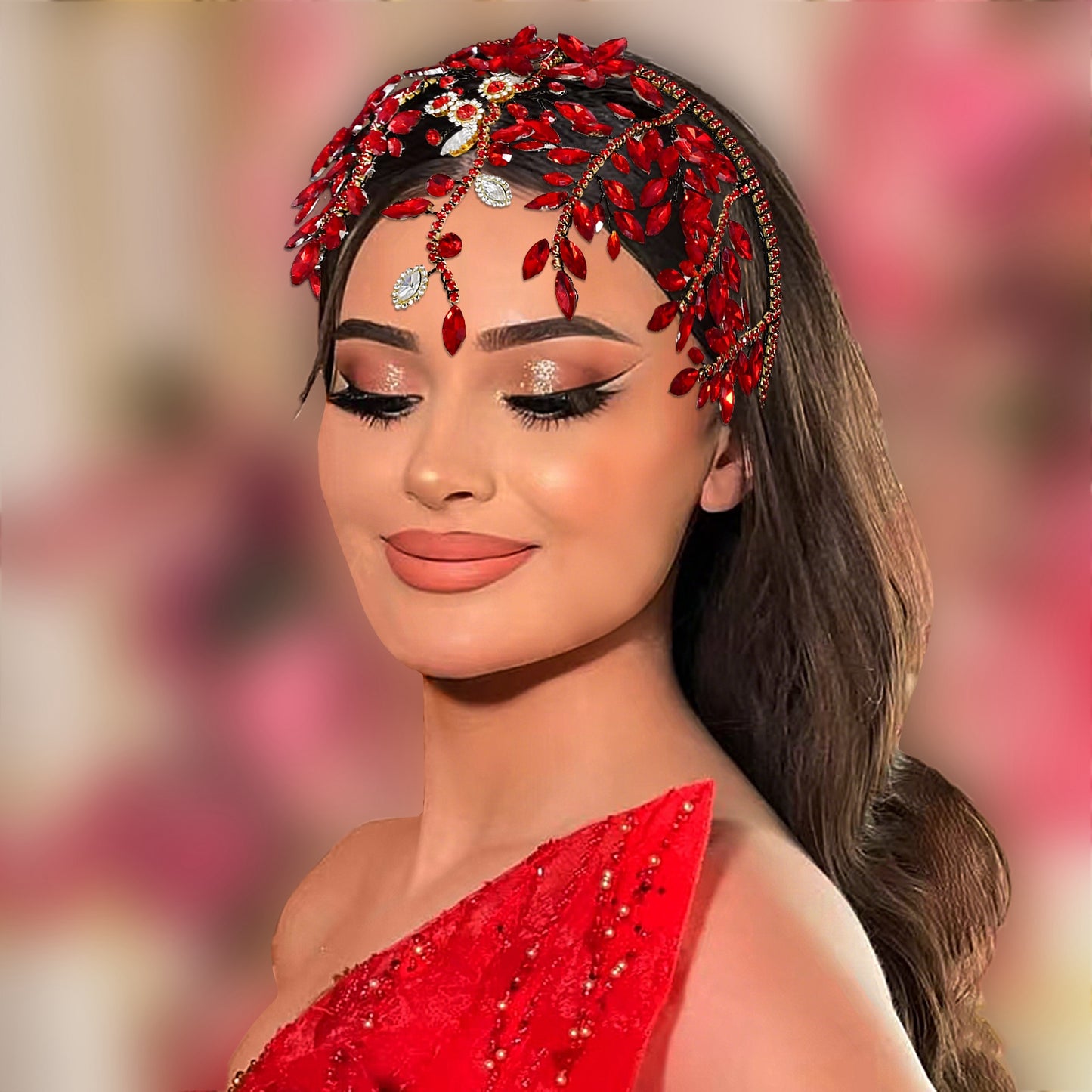 BRIDELLA BHP858 Wedding Bride Rhinestone Hair Hoop Women Hair Band Party Crown Bridal Tiara Vintage Accessories Banquet Headband