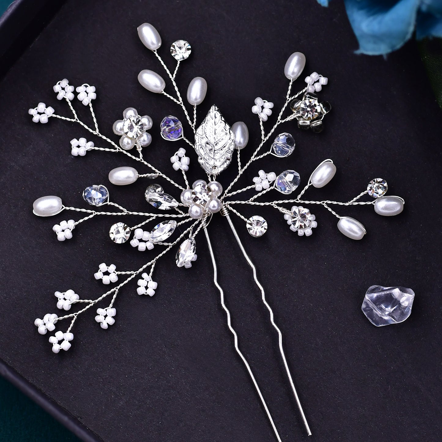 BRIDELLA BHP103 Wedding Hair Accessories Pearl Bride Headband Pearl Wedding Headpieces for Bride Bridal Pins Wedding Clips