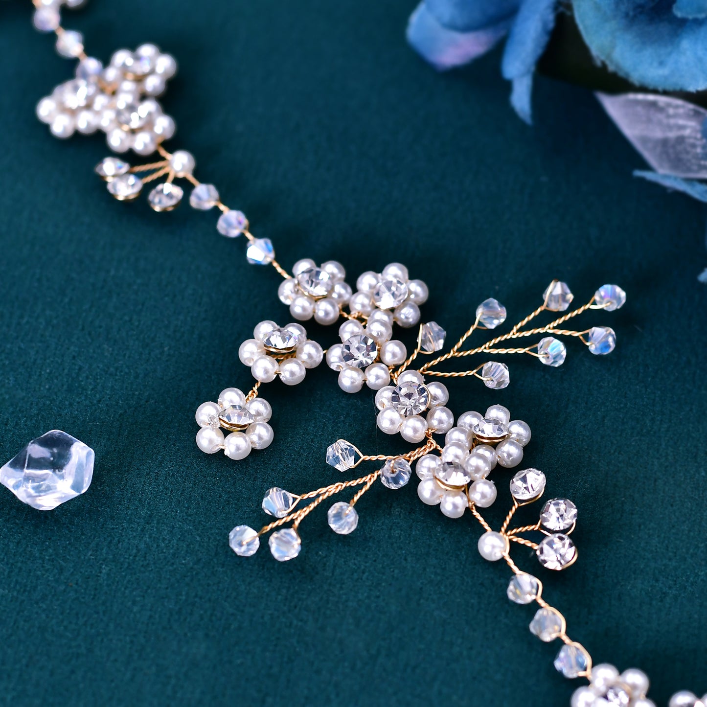BRIDELLA BHP129  Pearl Headband for Woman Wedding Headpiece Handmade Bridal Hair Piece Wedding Hair Accessories Bride Headdress