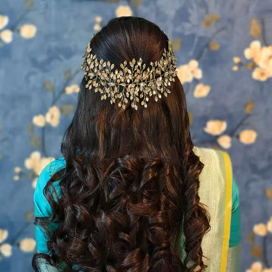 BHP237-Champagne champagne rhinestone headband