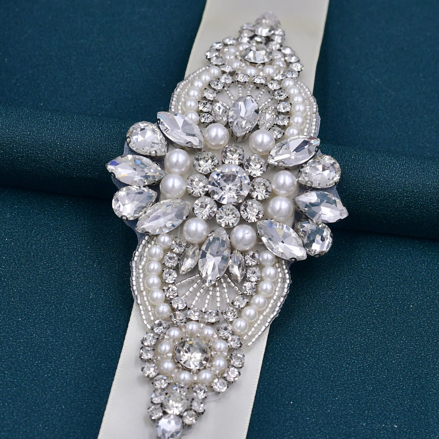 BRIDELLA BS05B Sparkling Silver Diamond Belt Ladies Wedding Waist Cinching Accessory