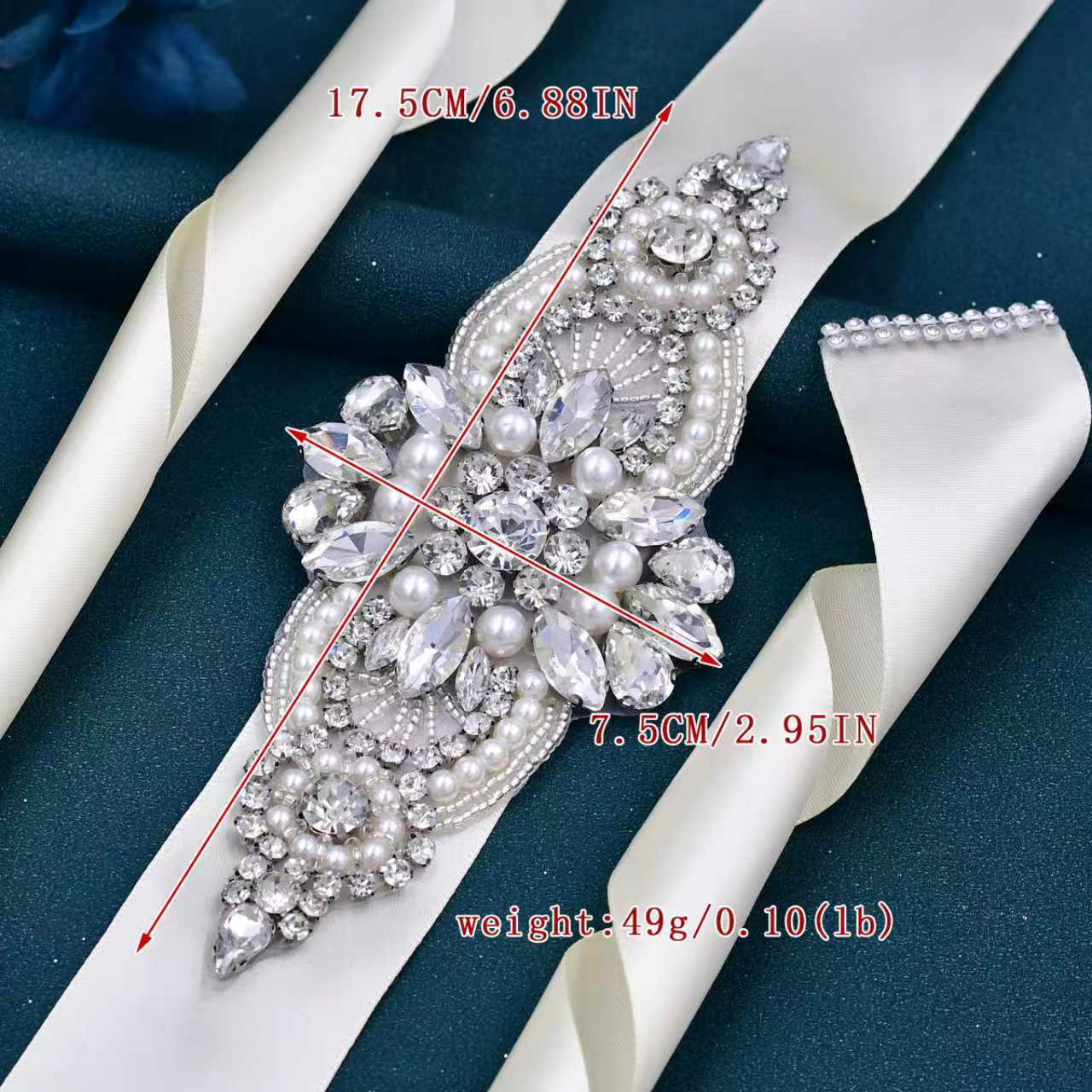 BRIDELLA BS05B Sparkling Silver Diamond Belt Ladies Wedding Waist Cinching Accessory