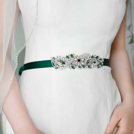 BRIDELLA BS22KL Small Niche High End Contrasting Color Design  Shiny Diamond Belt  Heavy Duty Dress Waist Accessories
