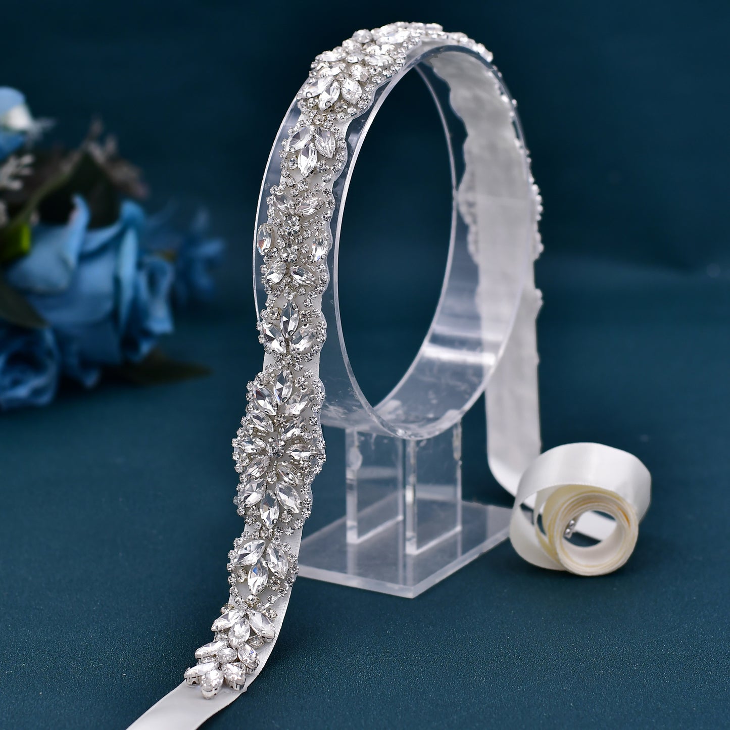 BRIDELLA BS75 Luxuriou Diamond Baroque Style Banquet Womens Belt Strap