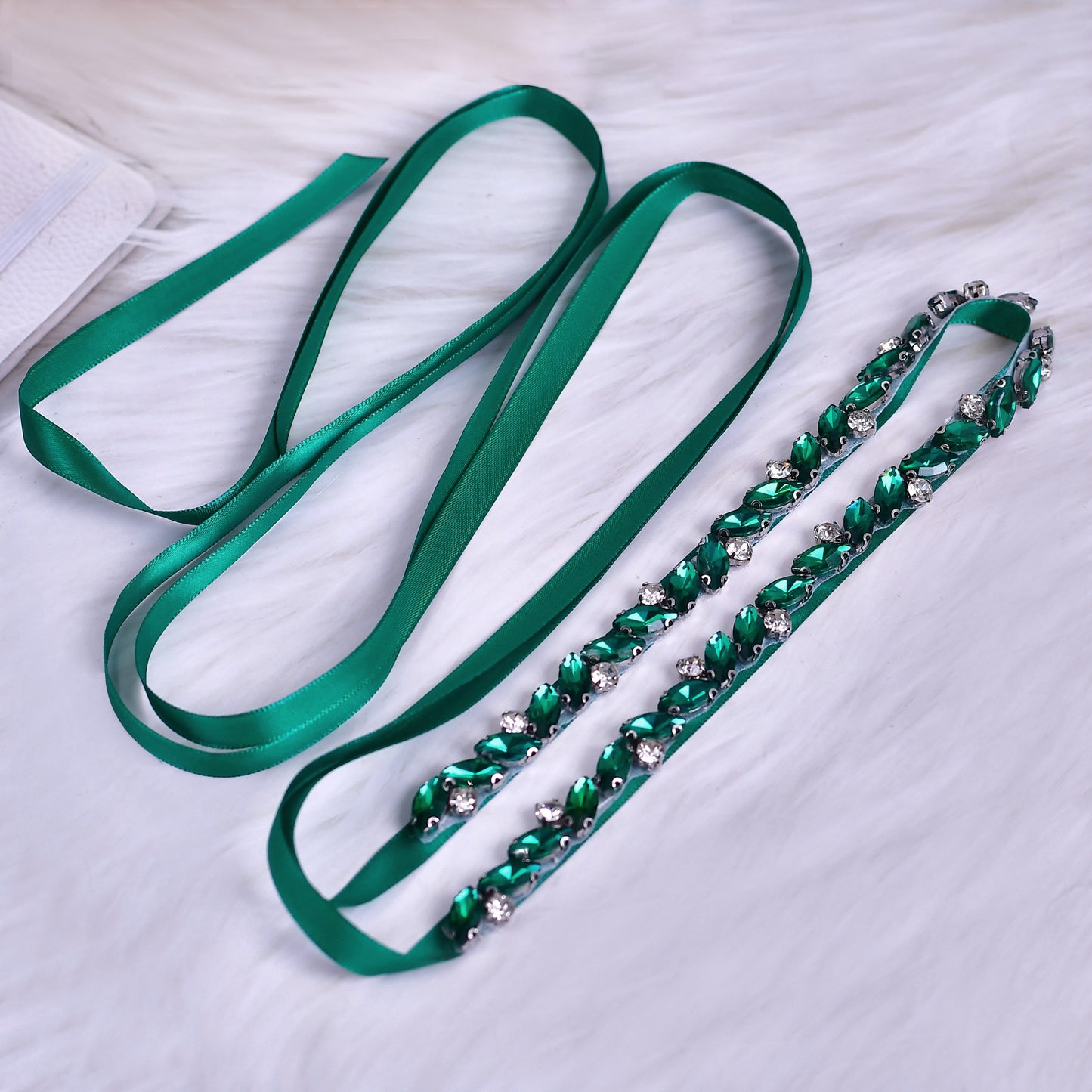 BRIDELLA BS149KL Toast Dress Deep Green Diamond Waist Cover Premium Gift Accessories