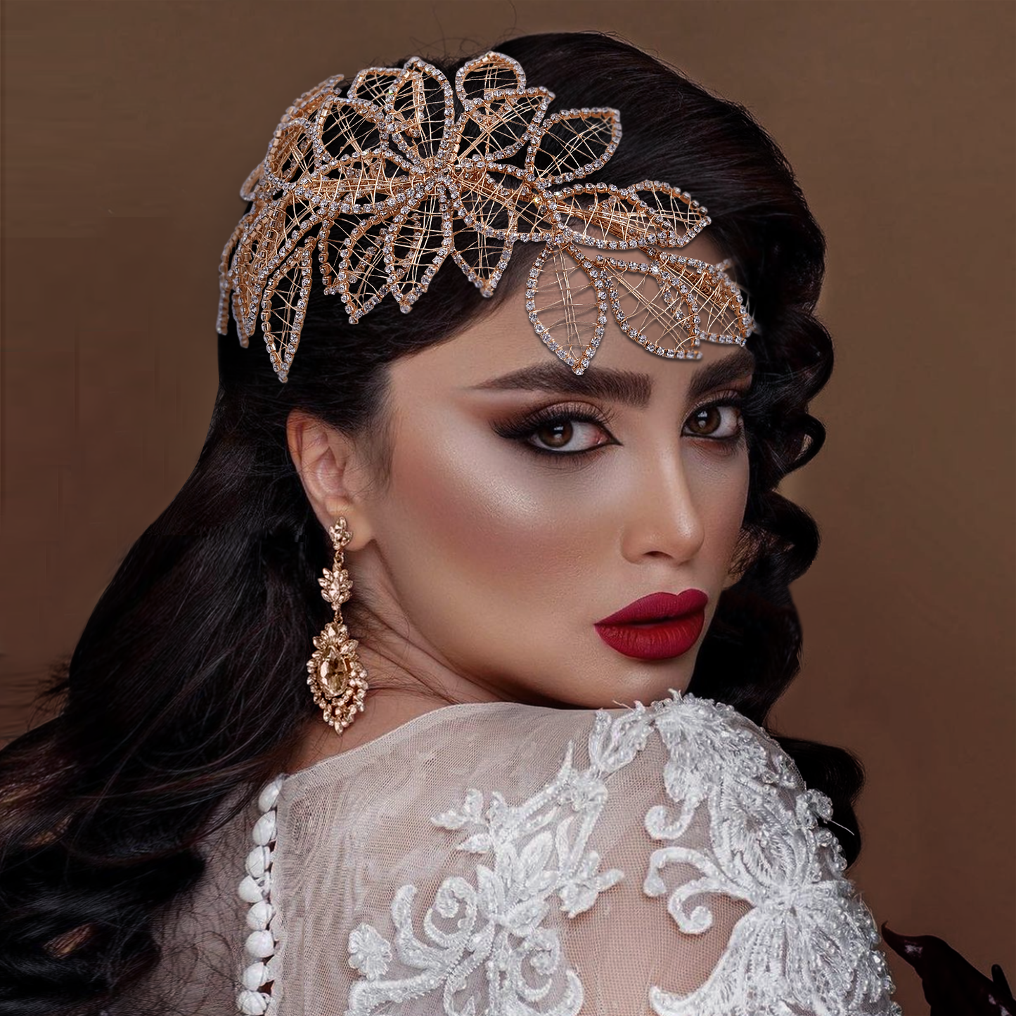 BRIDELLA BHP256 Handmade Bridal Crown Woman Wedding Hair Accessories Rhinestone Headpiece European Bridal Tiara and Headdress