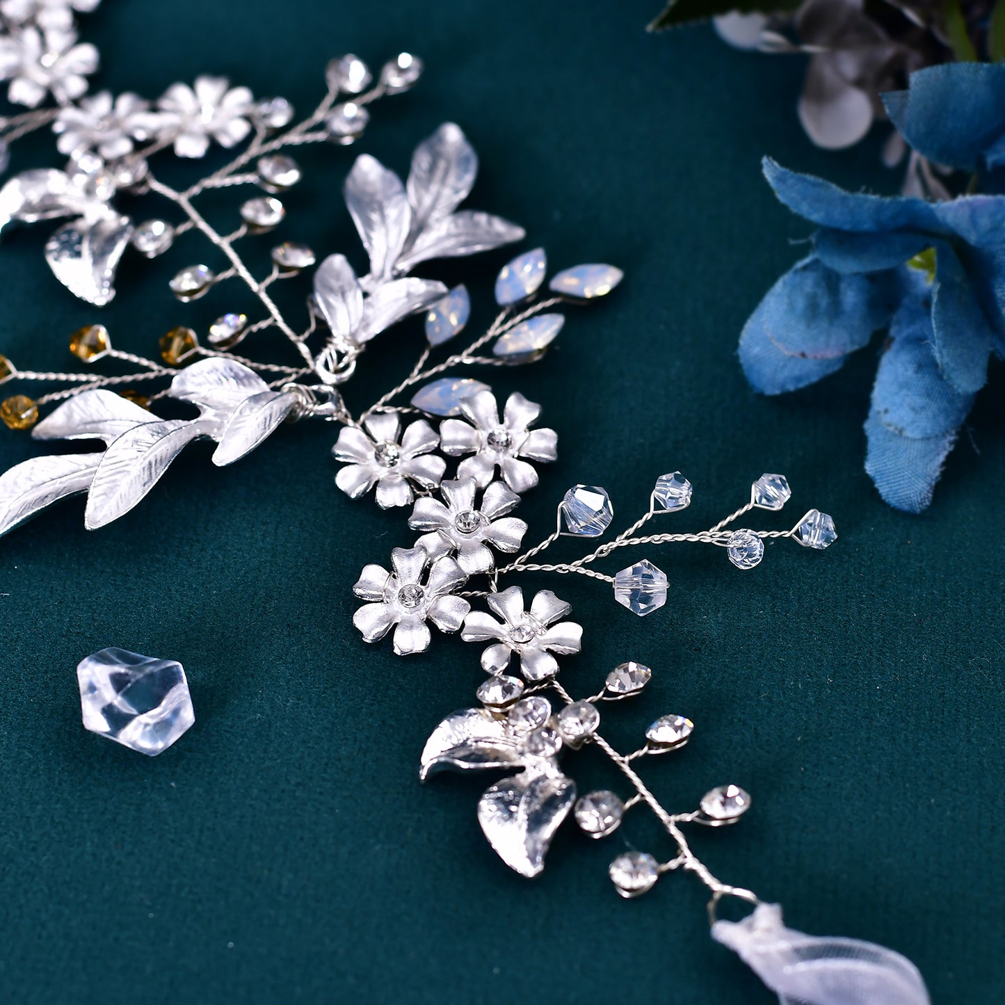 BRIDELLA BHP278  Alloy Leaf Crystal Headpiece for Bride Party Wedding Hair Accessories Woman Headband Girls Bridesmaid Headdress