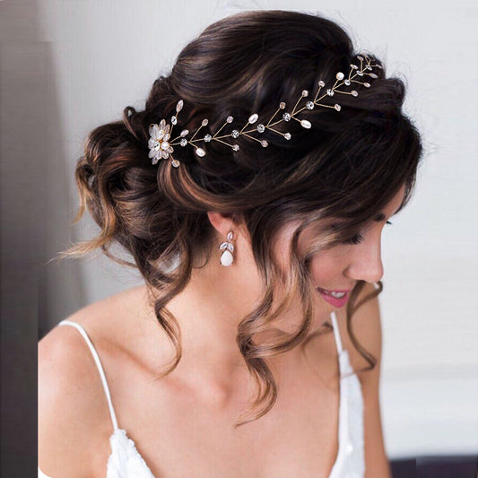 BRIDELLA BHP35 Pearl Crystal Head Piece Woman Bridal Headband Wedding Hair Accessories Girls Headwear Elegant Bride Headpiece