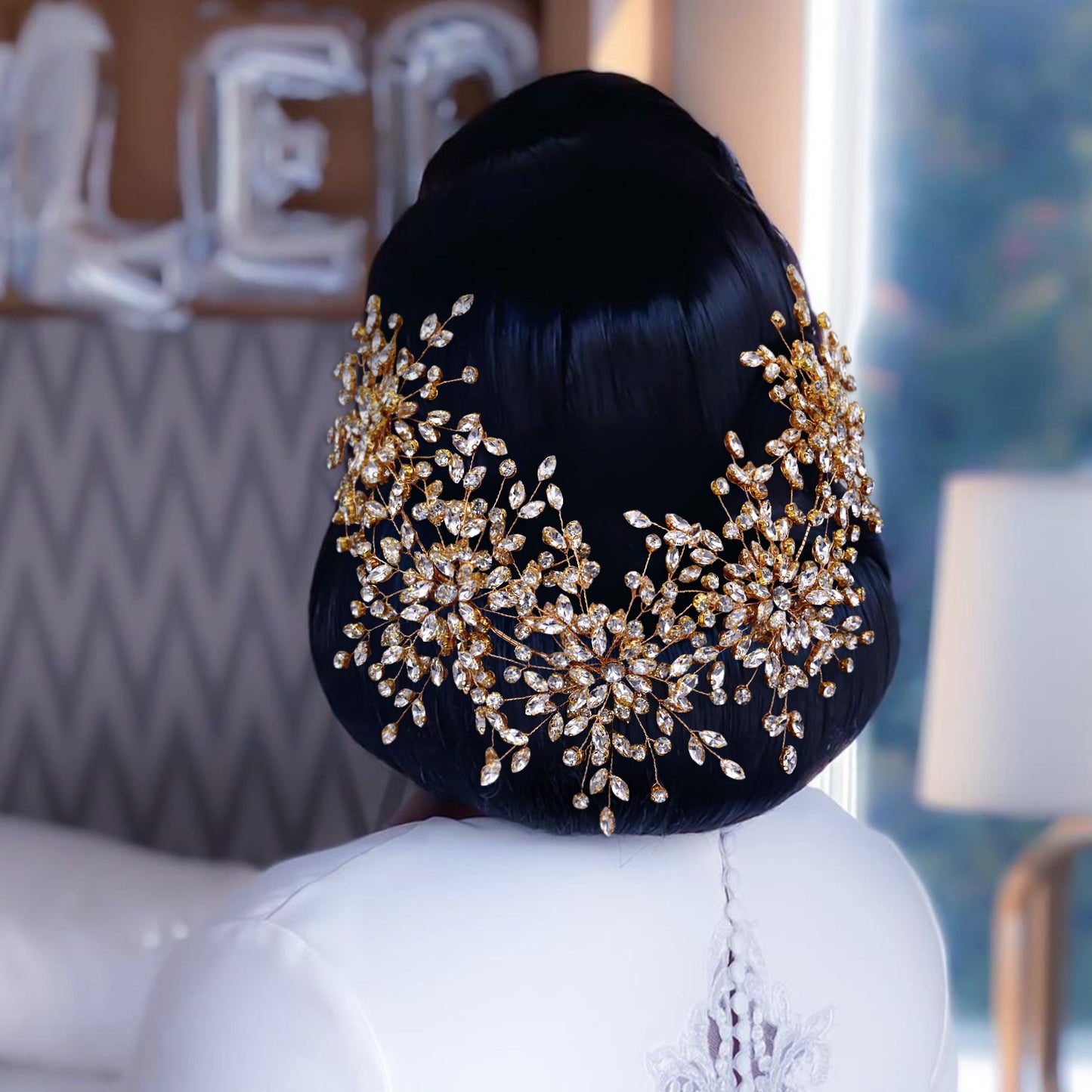 BRIDELLA BHP389 Gorgeous Bridal Tiara Rhinestone Wedding Headpiece for Woman Hair Accessories Handmade Bride Crown Head Ornament