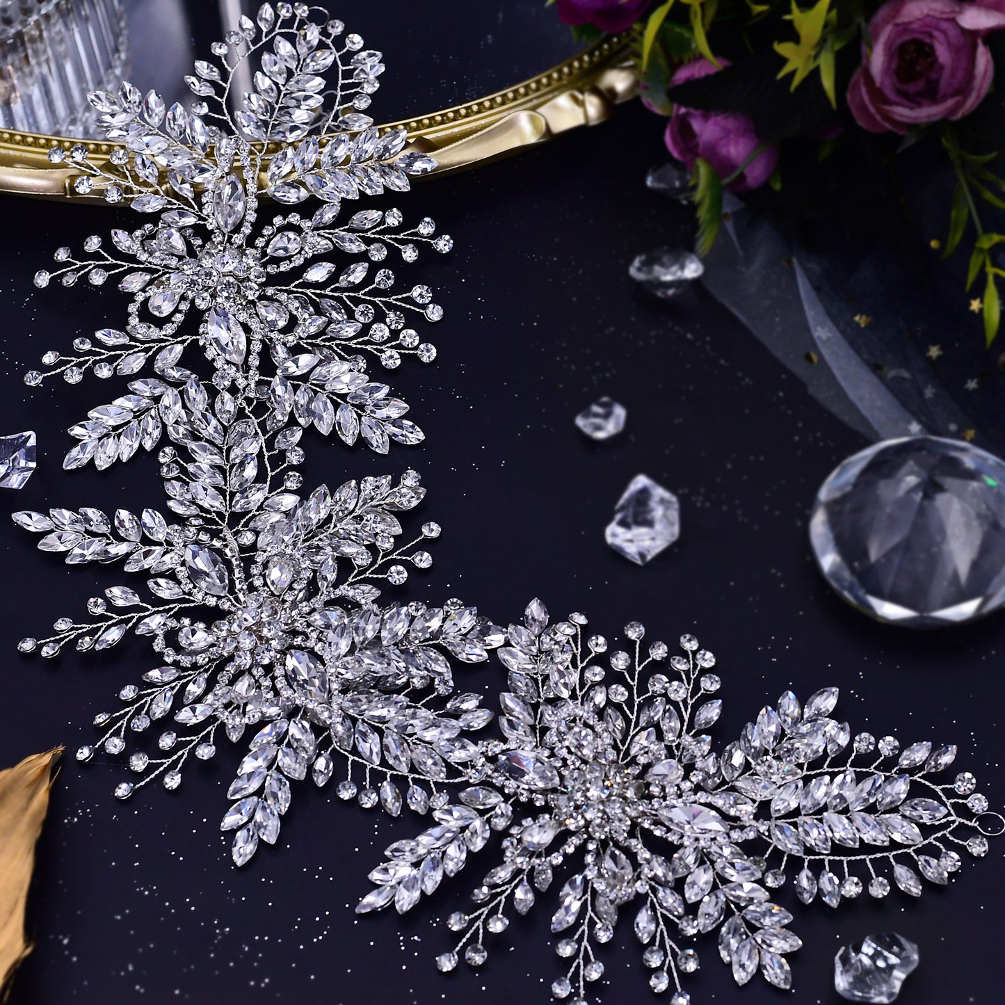 BRIDELLA BHP409 Rhinestone Wedding Bride headdress Woman Luxury Hair Accessories Headband for Bridal Headwear Wedding Tiara