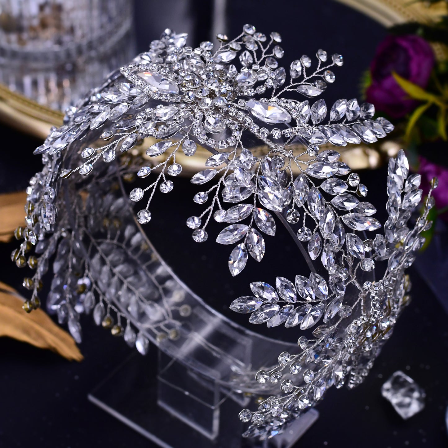 BRIDELLA BHP409 Rhinestone Wedding Bride headdress Woman Luxury Hair Accessories Headband for Bridal Headwear Wedding Tiara