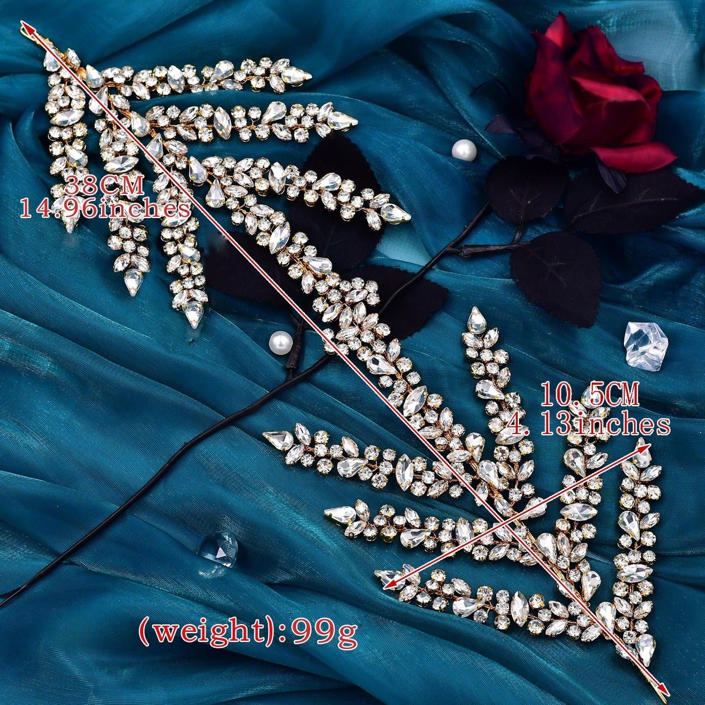 BRIDELLA BHP425 Golden Bridal Headbands Wedding Tiara and Crown Crystal Headwear Rhinestone Wedding Accessories women Bride Headpiece