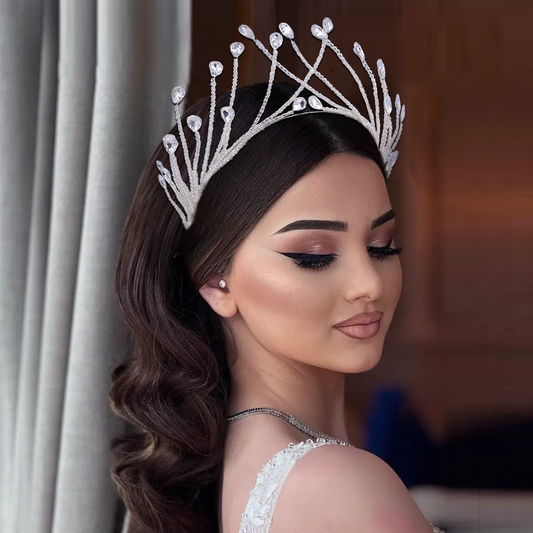 BRIDELLA BHP497  Wedding Crown Rhinestone Bridal Tiara Headband Woman Hair Accessories Queen Headdresses Hair Ornaments Jewelry