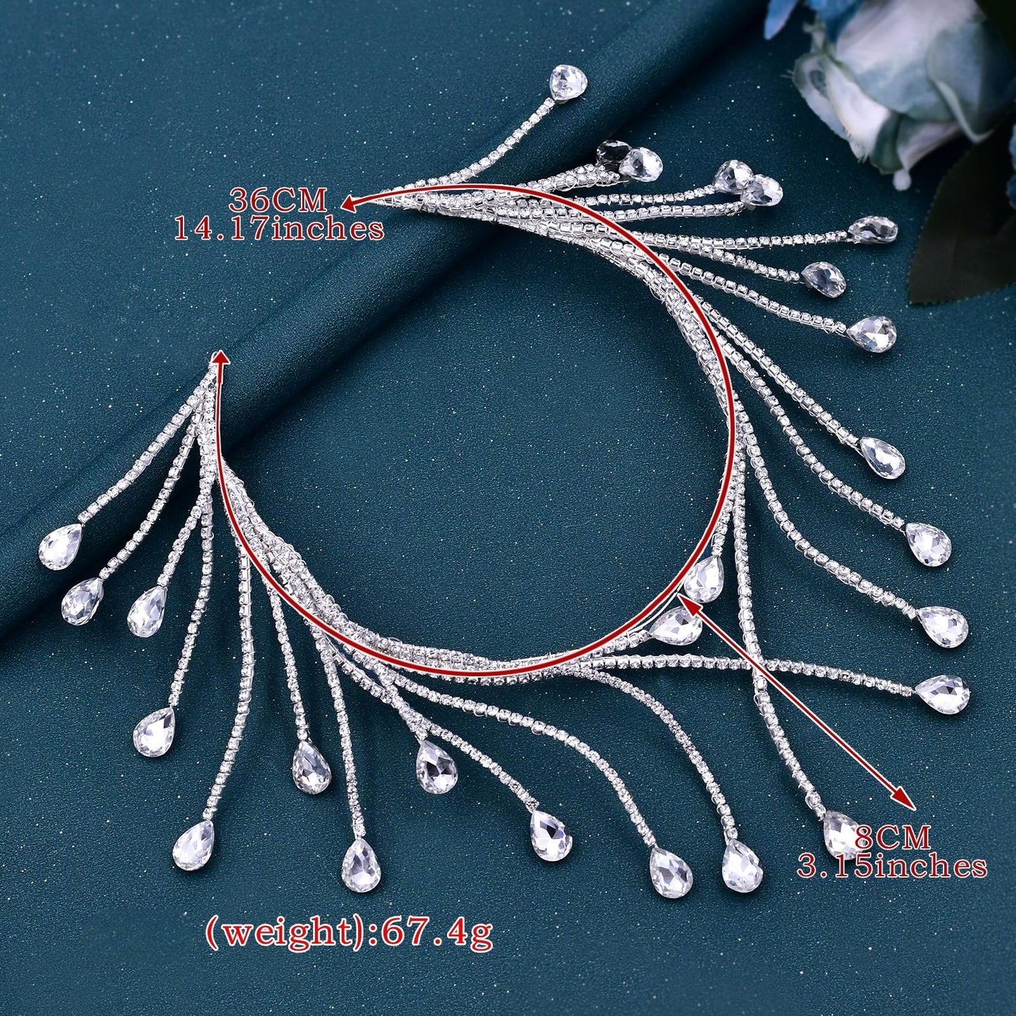 BRIDELLA BHP497  Wedding Crown Rhinestone Bridal Tiara Headband Woman Hair Accessories Queen Headdresses Hair Ornaments Jewelry