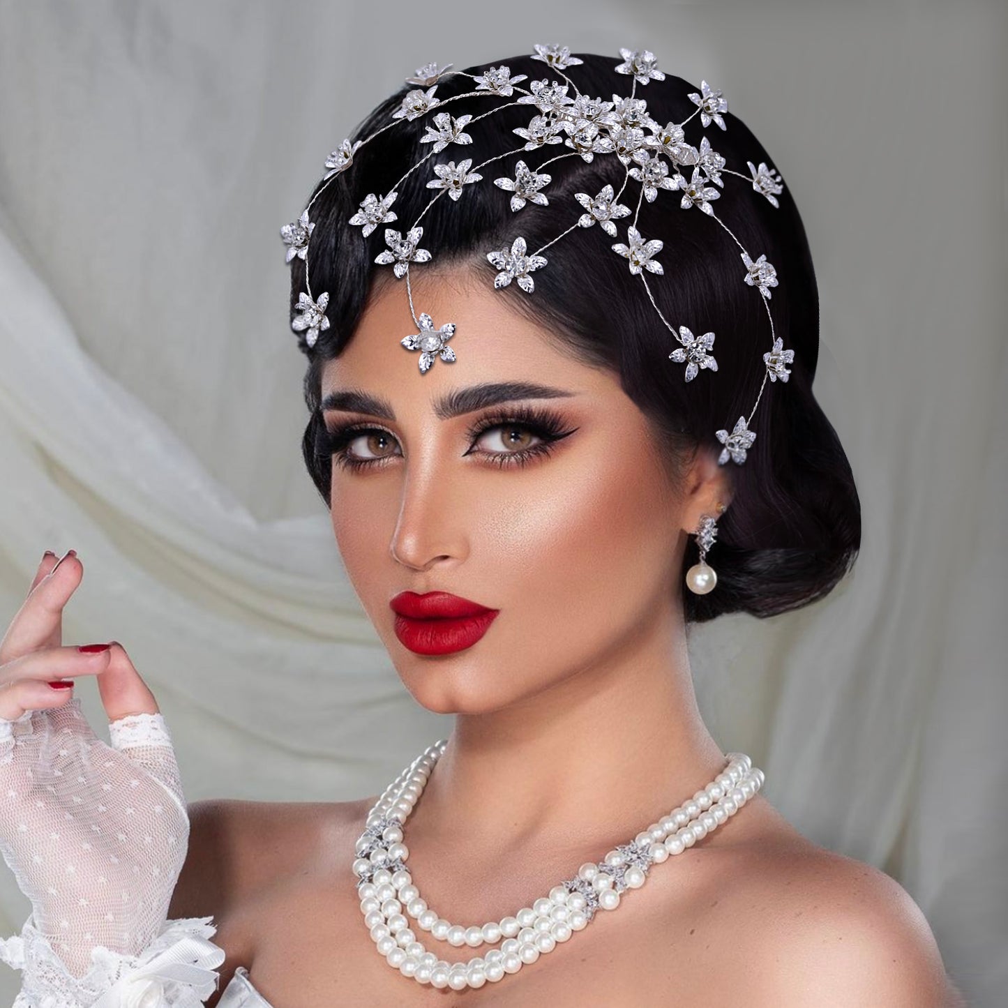 BRIDELLA BHP502 Alloy Flower Women Headpiece with Comb Bridal Headdress Wedding Hair Accessories Jewelry for Party Headwear Combs