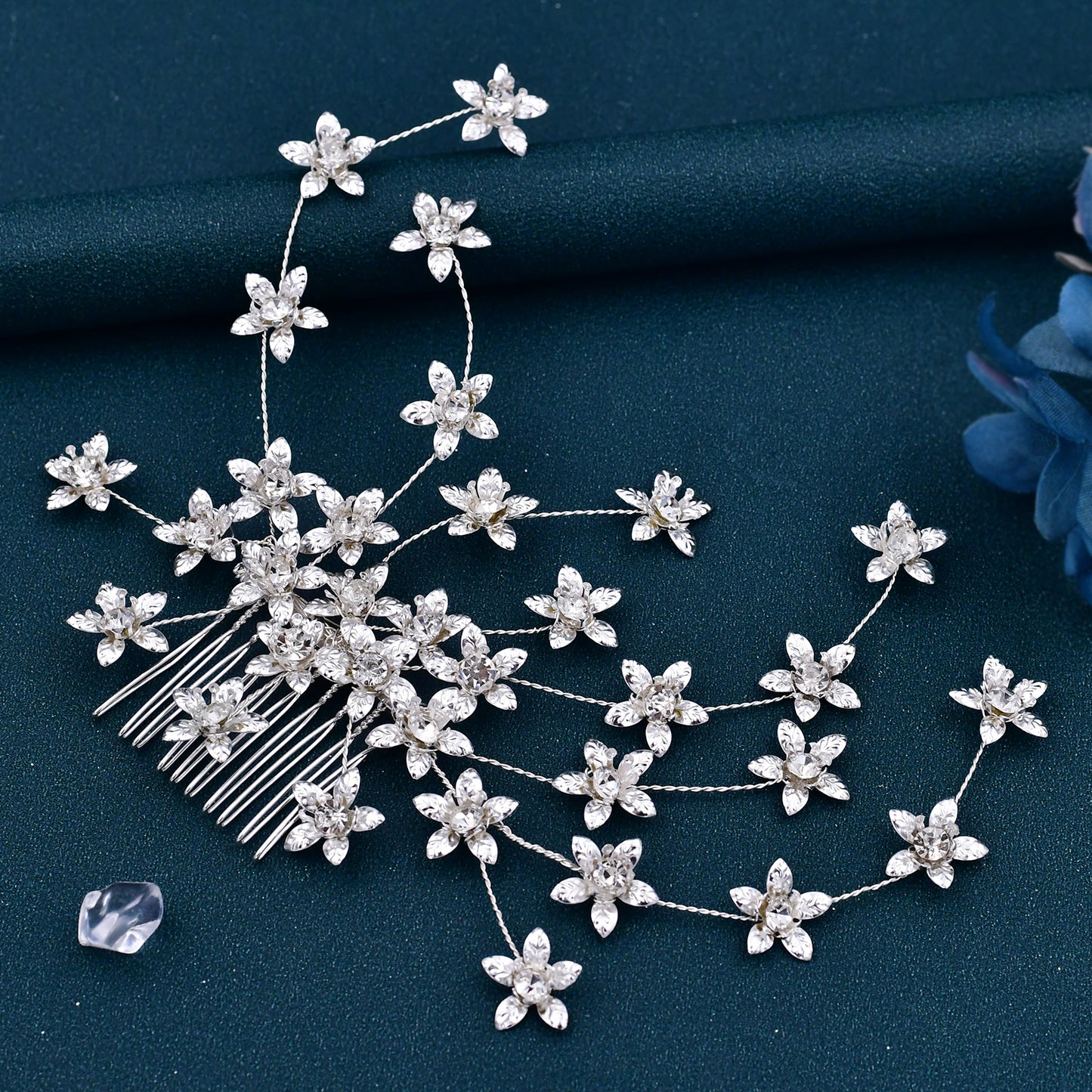 BRIDELLA BHP502 Alloy Flower Women Headpiece with Comb Bridal Headdress Wedding Hair Accessories Jewelry for Party Headwear Combs