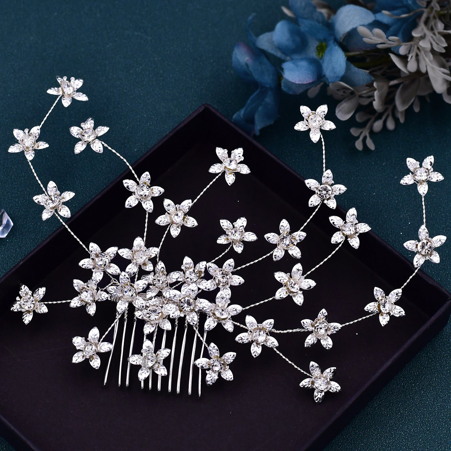 BRIDELLA BHP502 Alloy Flower Women Headpiece with Comb Bridal Headdress Wedding Hair Accessories Jewelry for Party Headwear Combs