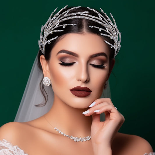 BRIDELLA BHP532 Rhinestone Wedding Tiara Crystal Branches Headband for Bride Woman Hair Accessories Jewelry Party Bridal Headwear
