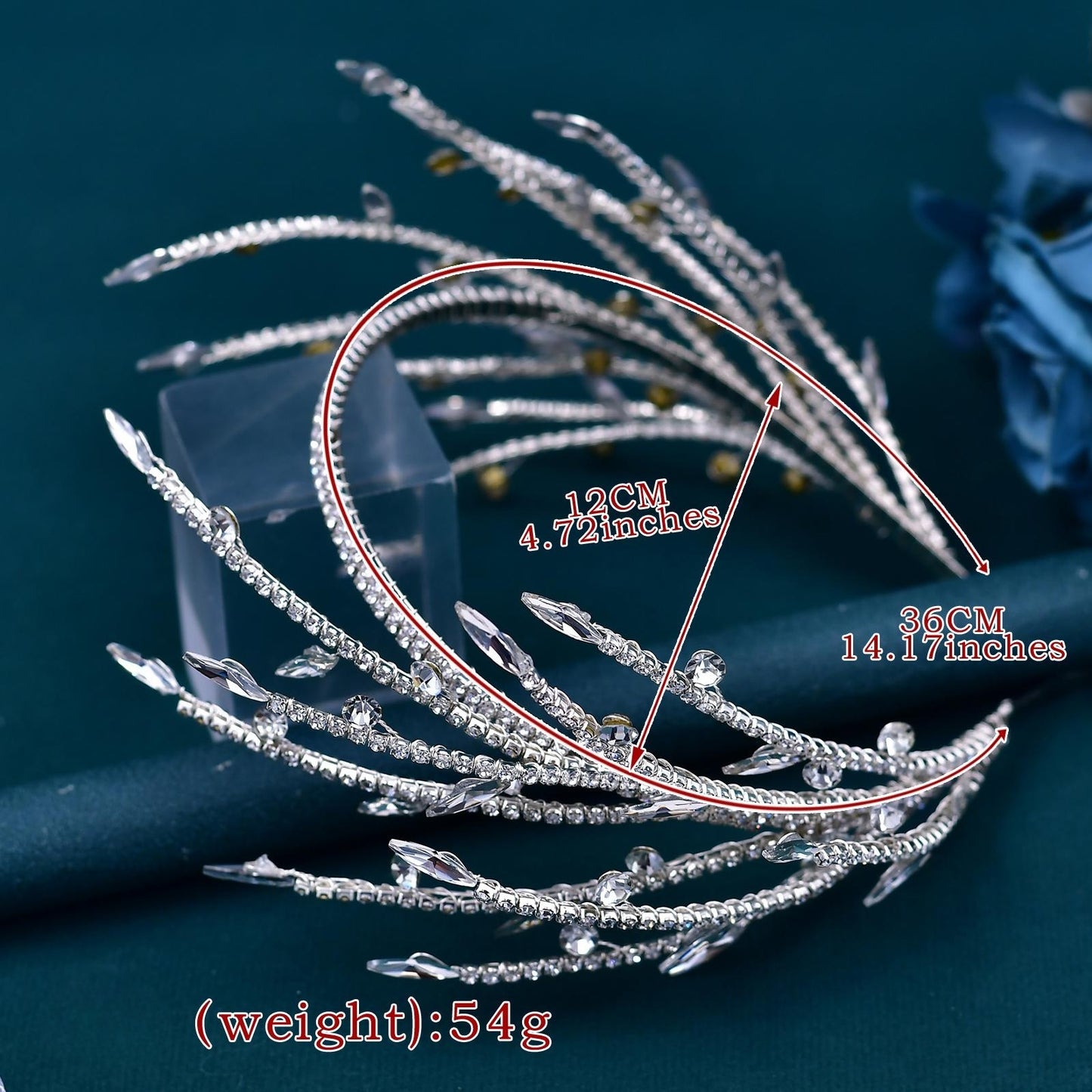 BRIDELLA BHP532 Rhinestone Wedding Tiara Crystal Branches Headband for Bride Woman Hair Accessories Jewelry Party Bridal Headwear