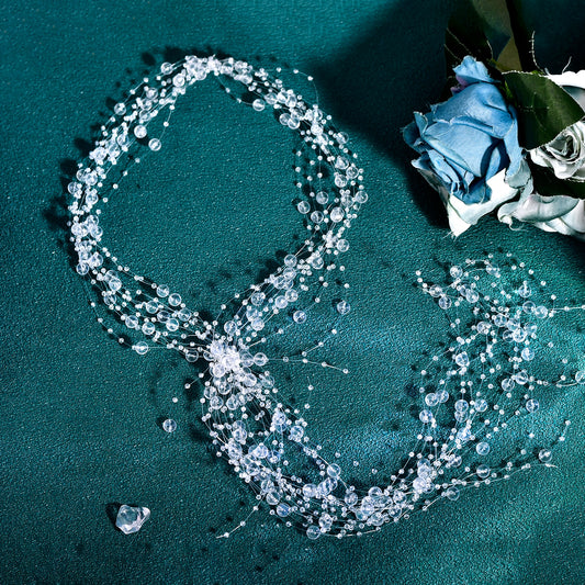 BHP538-touming silver crystal headband