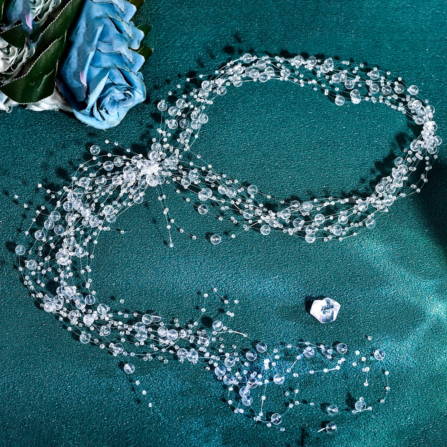 BRIDELLA BHP538 Bridal Pearls Crystals Headband Hair Accessories Woman Hair Vine Beaded Tassel Wreath Wedding Bridesmaid Bride Headpiece