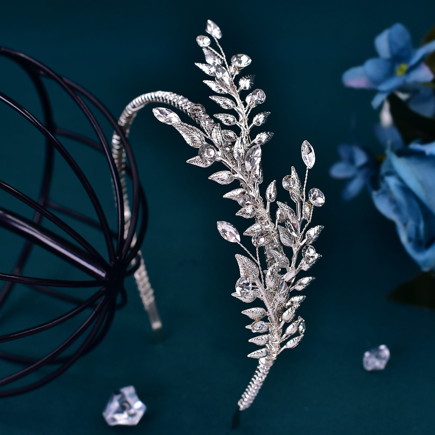 BRIDELLA BHP550 Branch Bridal Hairband Wedding Hair Accessories for Party Bride Head Hoop Woman Headdress Crystal Woman Headband